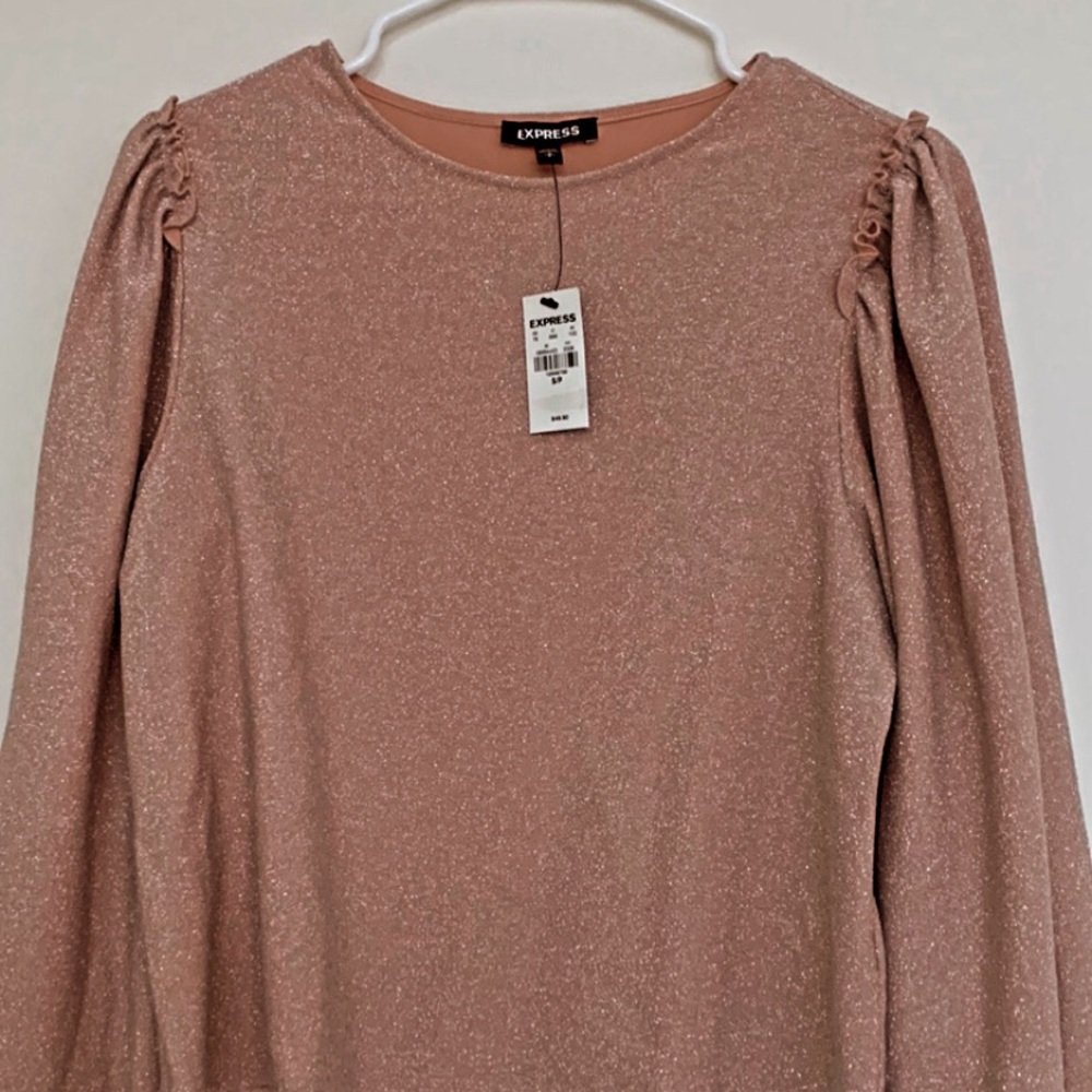 EXPRESS sparkly beige top
